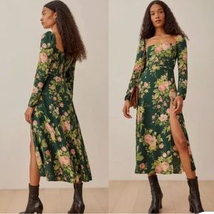 Reformation size 2 sigmund dress with slit